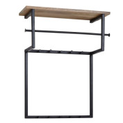 Garderobe 60 x 76 cm Mango massiv/schwarz