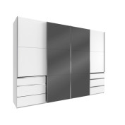 Schwebetürenschrank Level 36 A Syncro-Technik 300 x 216 cm weiß/ Spiegel