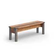 Bank Prime Grau/Braun Matera - Old Wood-Dekor 140 x 44 x 35 cm