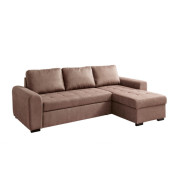 Ecksofa Holly Stoffbezug Dunkelbraun ca. 243 x 155 cm