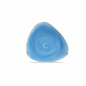 Teller flach ´Stonecast´ dreieckig in cornflower blue, Ø 26,5 cm